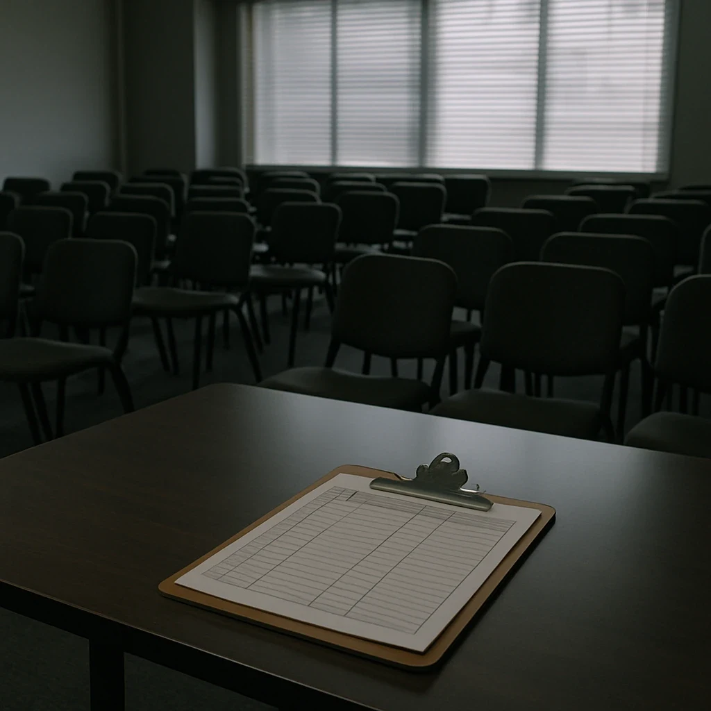 Empty conference room post-event