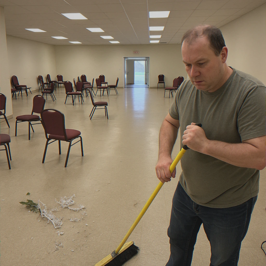 Empty event area after winter cleanup
